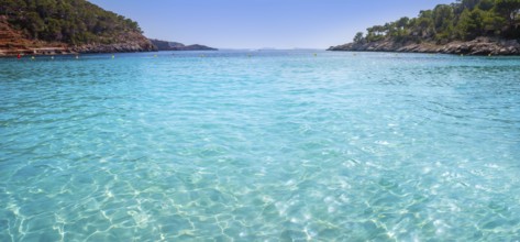 Ibiza Cala Salada and Saladeta in Balearic Islands of spain