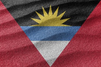 Antigua and Barbuda sand flag, national flag sand background