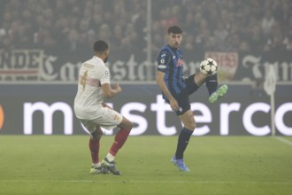 Football match, Matteo RUGGERI Atalanta Bergamo right passes the ball forward in front of Josha