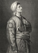 Prince Calàf, character from the drama Turandot by Friedrich Schiller, 1759 - 1805