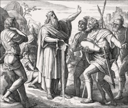 David pouring out the water, Old Testament, by Julius Schnorr von Carolsfeld