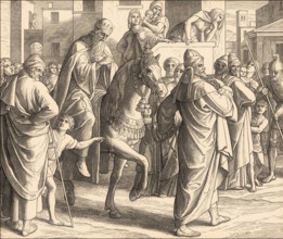Mordecai Honored, Old Testament, by Julius Schnorr von Carolsfeld