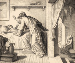 Elijah reviving the Son of the Widow of Zarephath, Old Testament, by Julius Schnorr von Carolsfeld