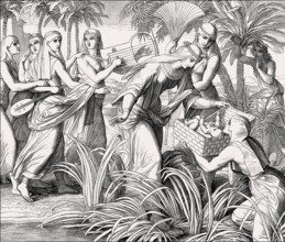 The Finding of Moses, Old Testament, by Julius Schnorr von Carolsfeld, 1860