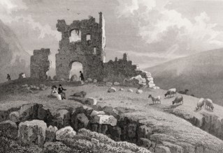 Ruins of St Anthony's Chapel, Edinburgh, Scotland, 19th century, from Modern Athens by Th. H.