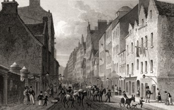 The Canongate, Edinburgh, Scotland, 19th century, from Modern Athens by Th. H. Shepherd