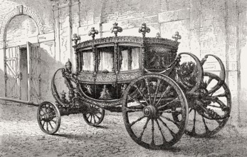 The papal holiday carriage, Rome, Italy, 19th Century, Europe
