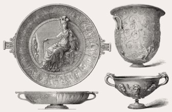 The Hildesheim Treasure, Roman silver found on October 17, 1868 in Hildesheim, Germany, Europe