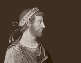 Hadrian or Publius Aelius Hadrianus Augustus, 76 - 138, Roman emperor, digitally edited