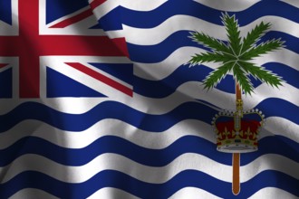 A ruffled fabric flag of British Indian Ocean Territory
