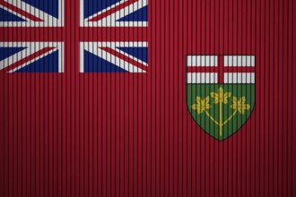 Ontario Flag painted on the cracked grunge concrete wall