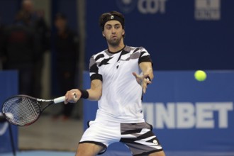 Sofia, Bulgaria - February 9, 2017: Nikoloz Basilashvili (pictured) from Georgia plays against