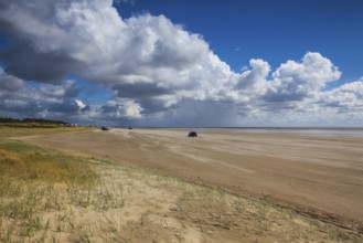 On the amazing Sonderstrand beach on the Romo peninsula, Jutland, Denmark. Scenery after heavy rain