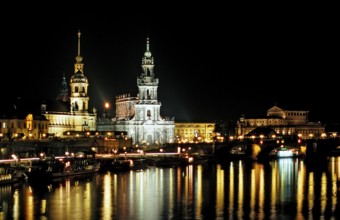 Old Town of Dresden by night, Germany, Dresden, Saxony, Europe
