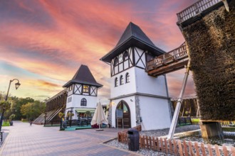 Beautiful Landscape of Graduation Tower, (Teznia) in Ciechocinek, Poland, Europe