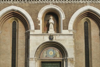 Entrance to church, photo as a background, in sant antonio prato della valle, padova, padua italy