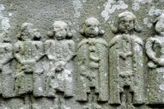 Details of an ancient tombstone, Former Protestant parish church of Abterode, Werra-Meissner
