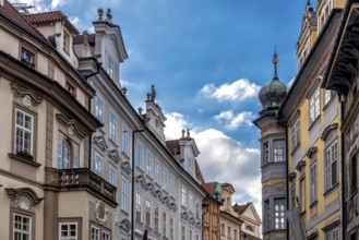 Old town centre of Prague in the Czech Republic with historic buildings