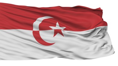 Islamic State Of Indonesia Flag, Isolated On White Background