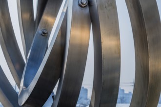 Cheonan, South Korea. January 3, 2020: Closeup sculpture of concentric circles inside one another