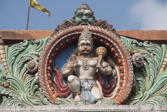 Lord hanuman statue entrance of jagannath temple, puri, orissa, india, asia