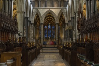 Salisbury, United Kingdom, 8 September, 2022: view of the choir in the historic Salisbury