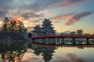 Matsumoto Nagano, sunrise at Matsumoto Castle in autumn season