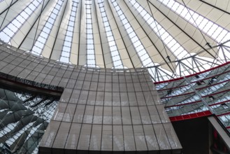 Berlin, Germany, July 28, 2019: The dome of the Sony Center. It is a Sony-sponsored building