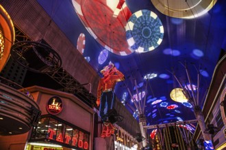 Vegas Vic-Cowboy and Freemont Street Experience Light Show, Las Vegas, Nevada, USA, North America