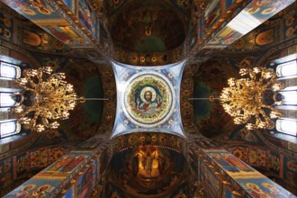 Ceiling of Church?the Savior on Spilled, Blood St?Petersburg, Russia, Europe