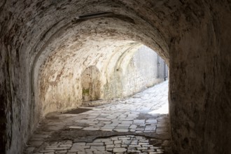 Tunnel through the walls of the old fortress, Kerkyra, Corfu