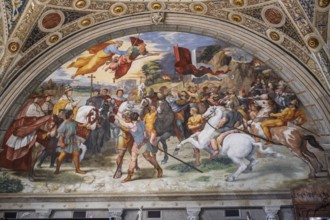 Meeting of Pope Leo the Great with Attila Fresco executed in 1513-1514, Musei Vaticani, State of