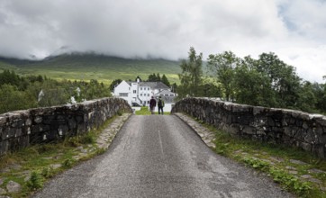 Unrecognised people walking at the bridge of orchy in Argyll and Bute in the central highlands of