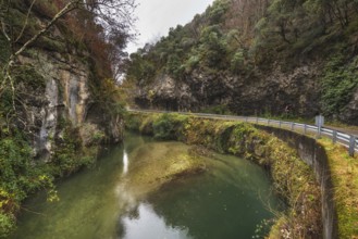 Autumn landscape, river in Somiedo natural park, Asturias, Spain, Europe