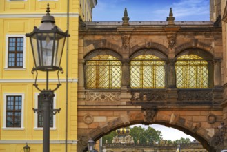 Dresden arch at Taschenberg street in Germany Saxony
