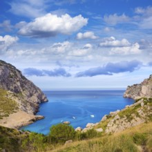 Majorca Cala Figuera beach of Formentor in Mallorca Balearic island of Spain