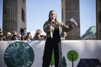 15/09/2023, Berlin, Germany, Europe, German climate protection activist Luisa Neubauer during her