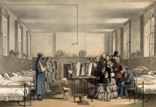 Queen Victoria and Prince Albert visiting wounded soldiers, Brompton Hospital, Chatham, Crimean War