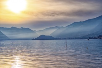 Sunset on Lake Como from Bellagio lakeside