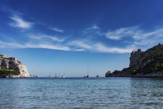 Calanque de Sormiou, bay, Calanques National Park, Mediterranean Sea, Marseille, France, Europe
