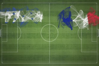 Honduras vs France Soccer Match, national colors, national flags, soccer field, football game,