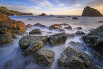 Sunset at a Rocky Beach, Northern California, USA, North America