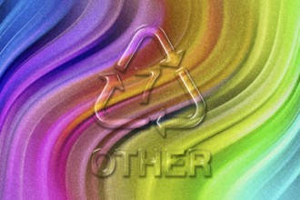 OTHER, Plastic recycling symbol OTHER 7, rainbow glitter background