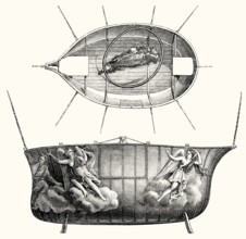 Balloon basket by Jean-Pierre Blanchard, French pioneer in balloon flight, 19th century