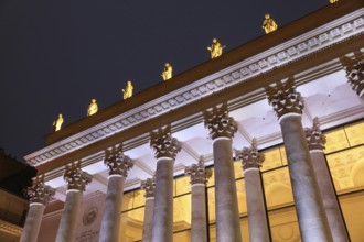 Theatre Graslin opera house in the evening, Nantes, Loire-Atlantique department, Pays de la Loire