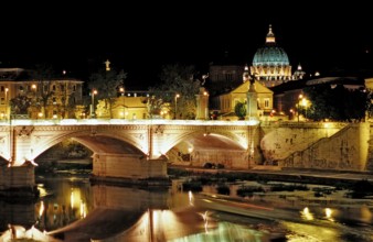 Victor Emmanuel II Bridge with St Peter's Church, Italy, Rome, Vatican City, Europe