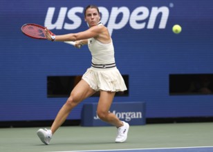 Tennis player Emma Navarro in action at the US Open 2024 Championships, Billie Jean King Tennis