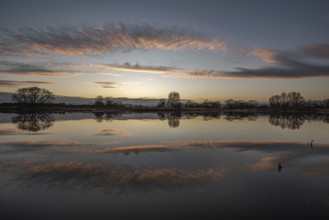 Sunset over a flooded meadow