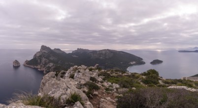 A panorama view of Cap de Formentor in northwestern Majorca at sunrise