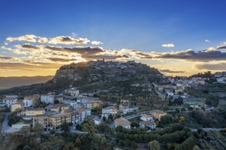 Santa Severina, Italy, 6 December, 2023: drone view of the hilltop village of Santa Severina in